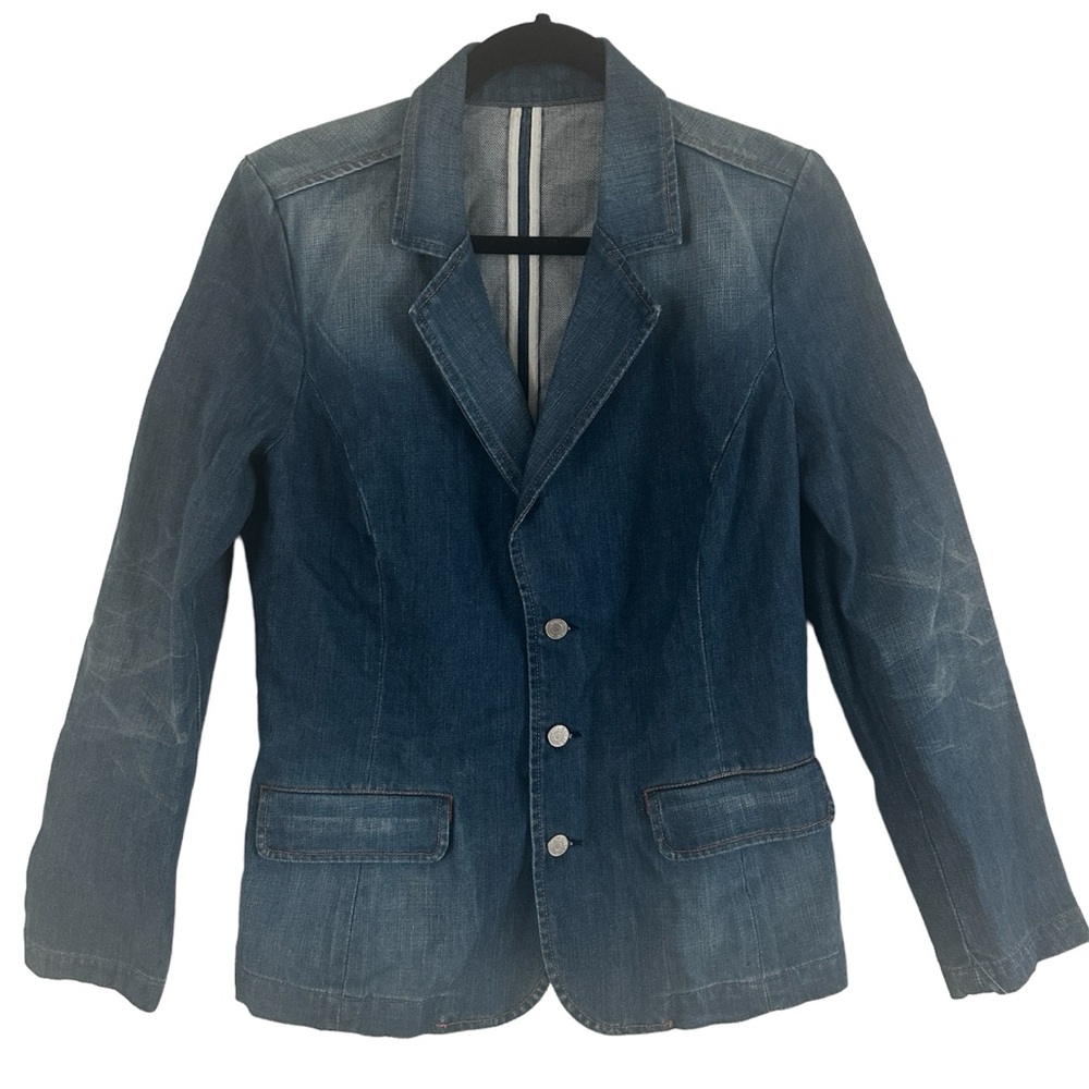 NEW Vintage Seven For All Mankind Denim Blazer Jacket L